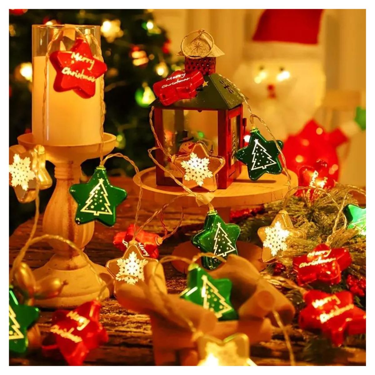 Guirnalda Estrella de Navidad 10 Luces LED