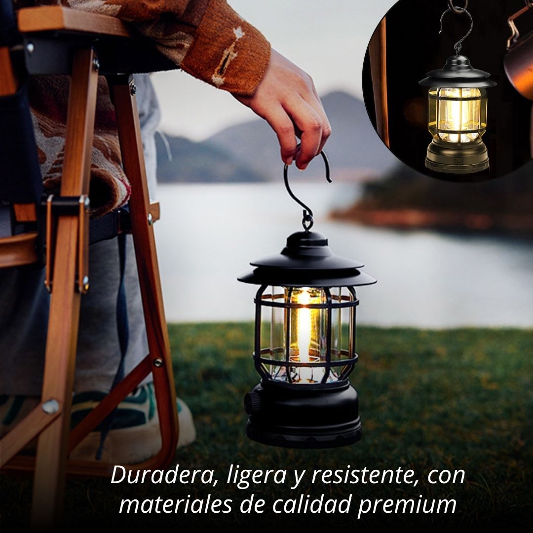 LAMPARA CAMPING LED RETRO RECARGABLE