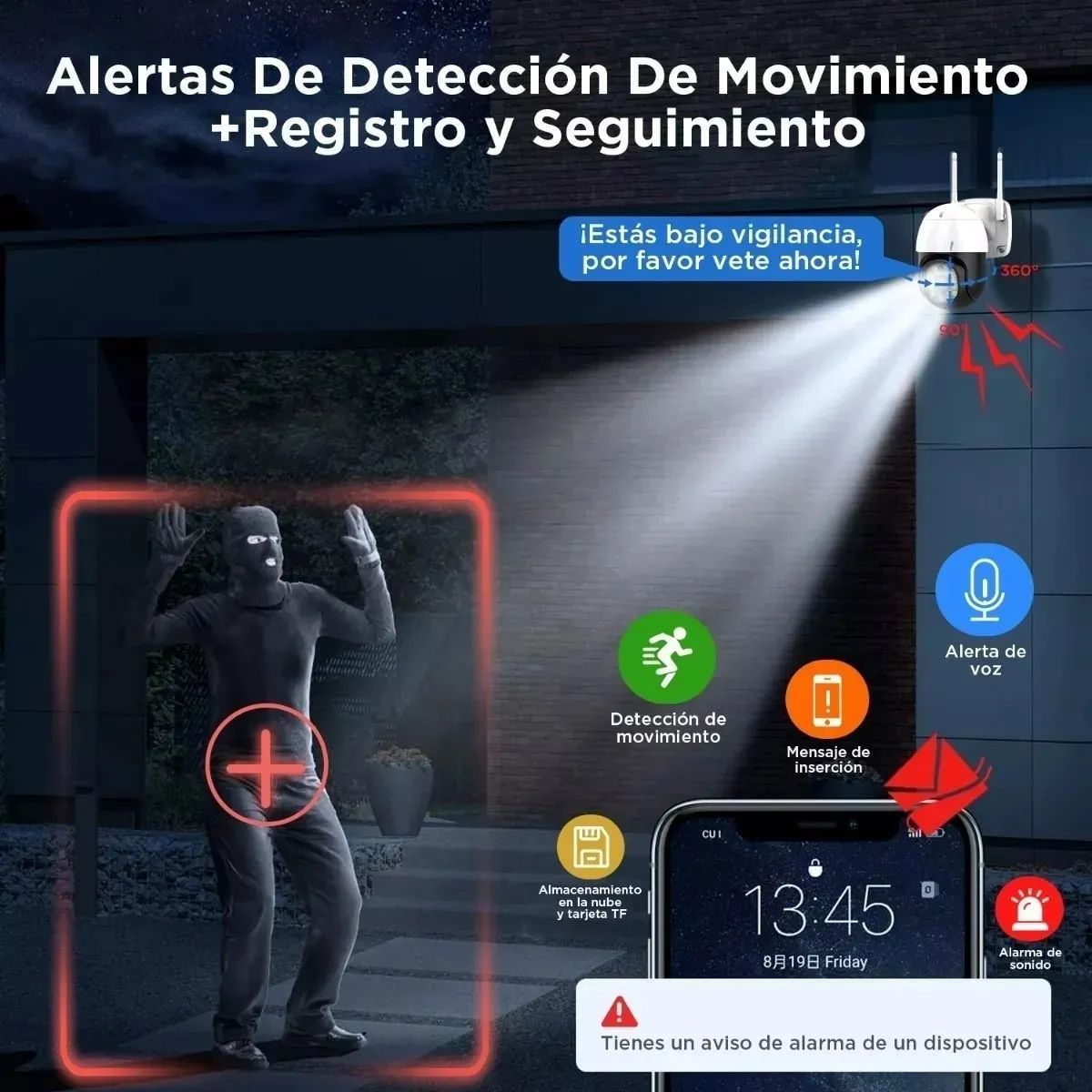 Cámara IP Robótica 1080P Exterior con WiFi, Grabación en la Nube y Audio 2 Vías
