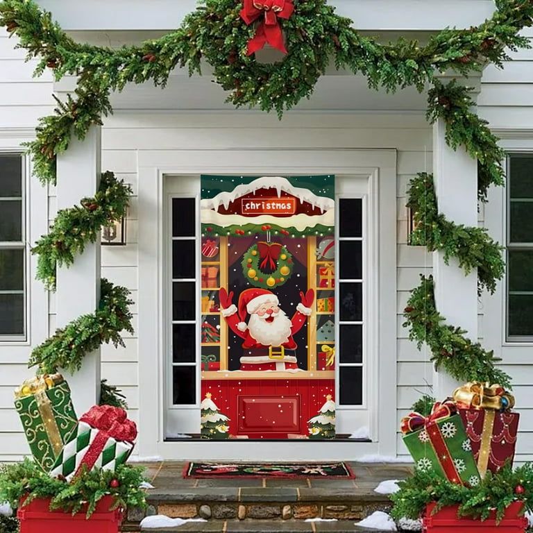 Cubierta Navideña para Puerta – Diseño Sorpresa al Azar 🎄