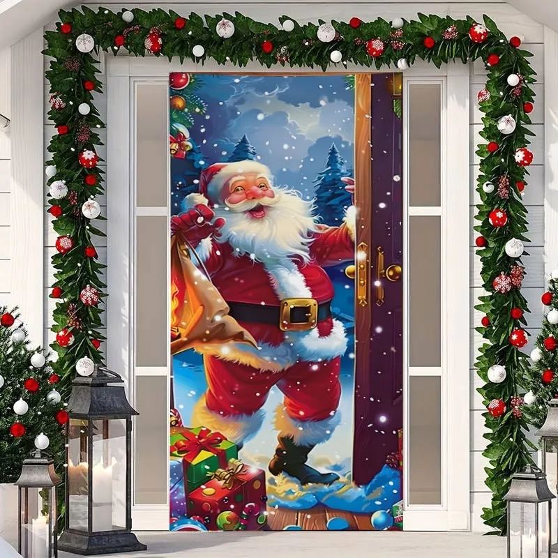 Cubierta Navideña para Puerta – Diseño Sorpresa al Azar 🎄
