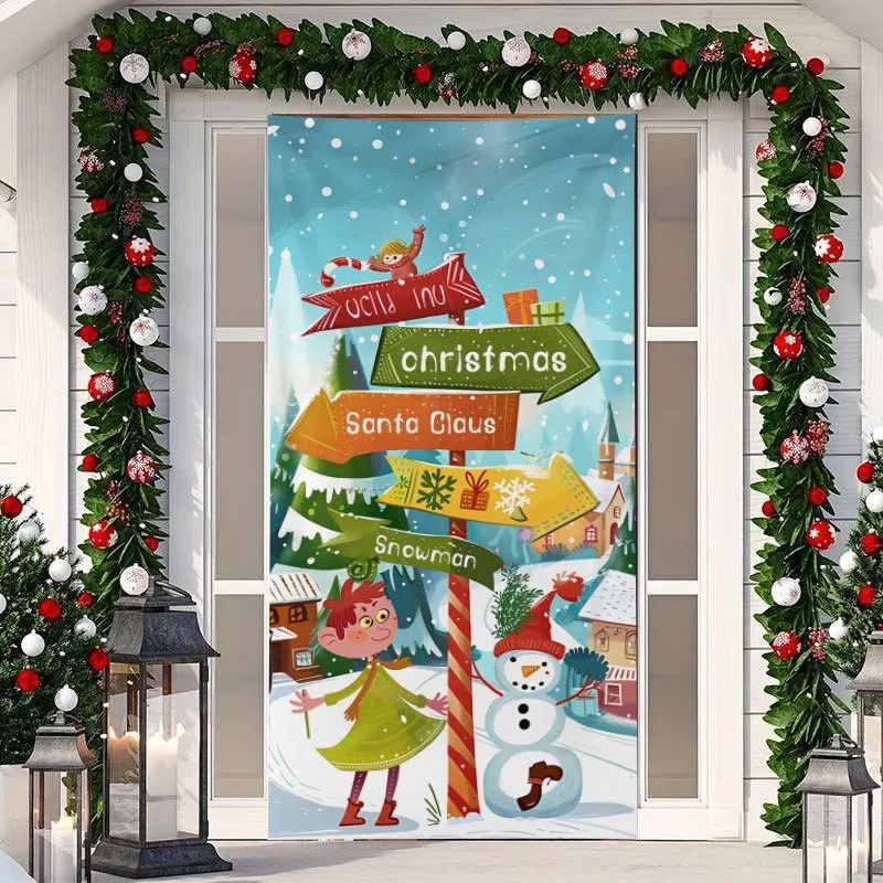Cubierta Navideña para Puerta – Diseño Sorpresa al Azar 🎄