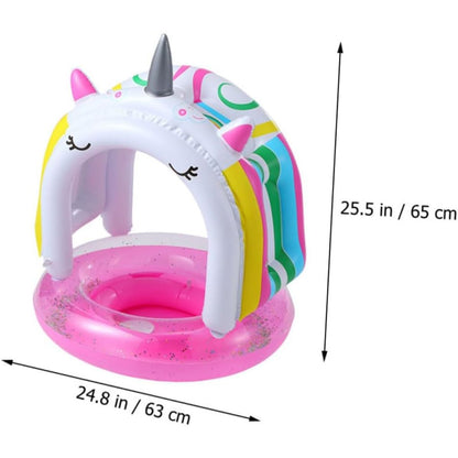 Unicornio Inflable con Sombra ☀️🦄 ¡Imperdible!
