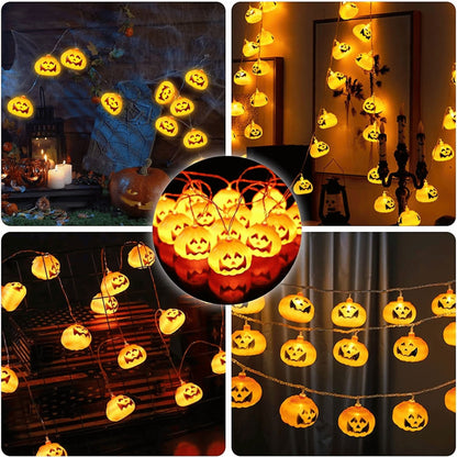 Girnaldas 10 Luces Led De Halloween Calabazas