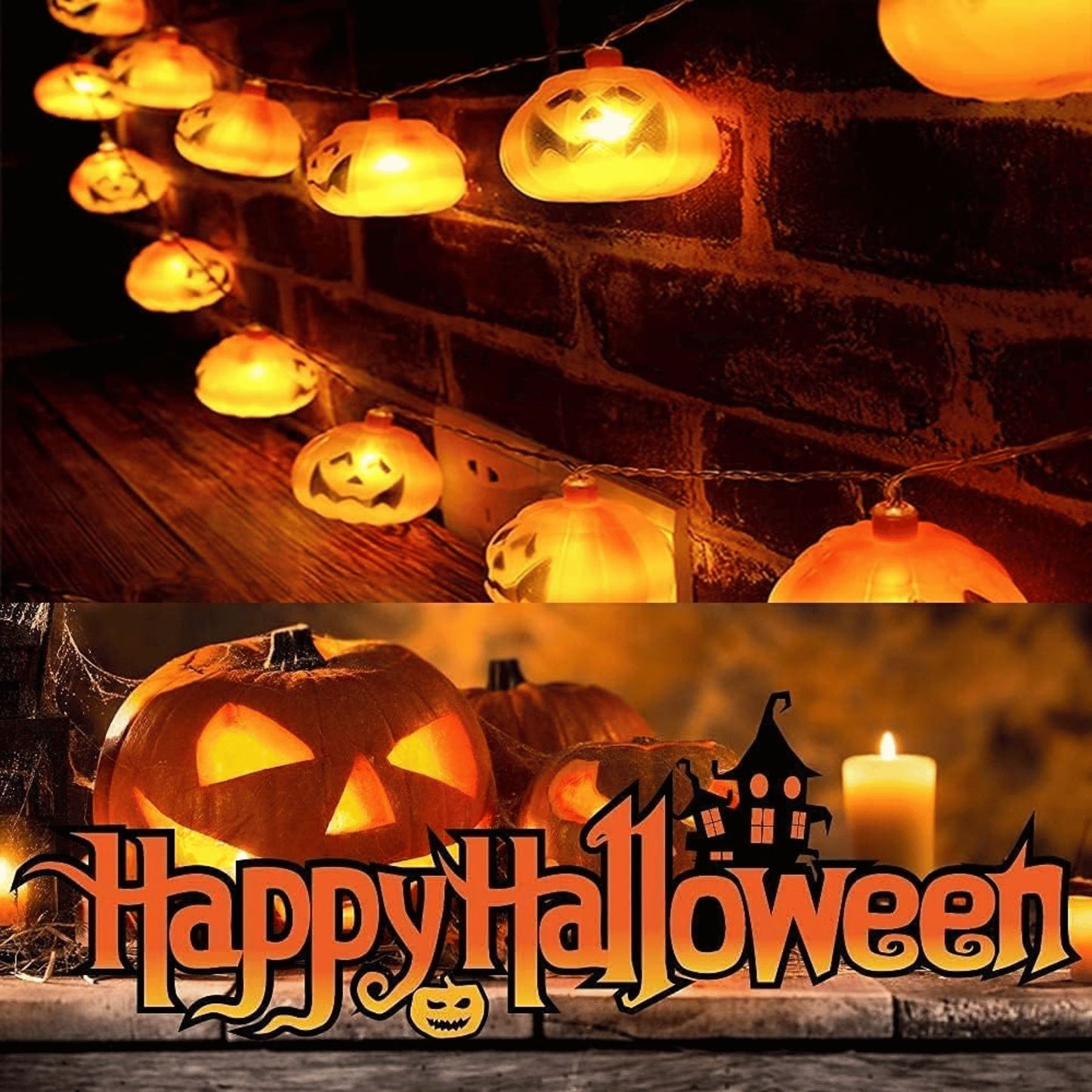 Girnaldas 10 Luces Led De Halloween Calabazas