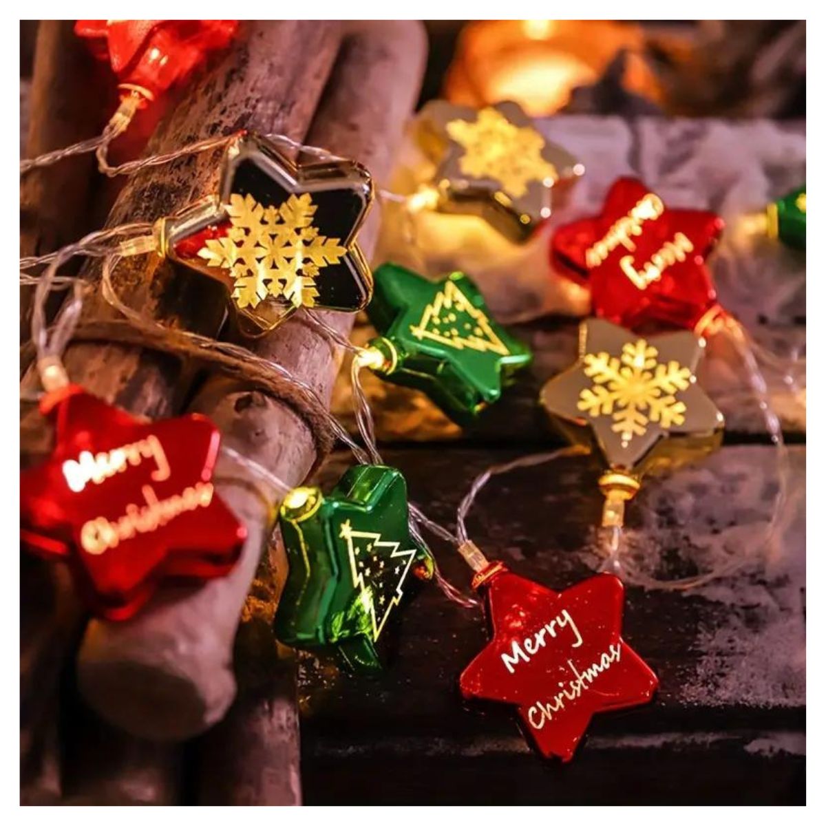 Guirnalda Estrella de Navidad 10 Luces LED