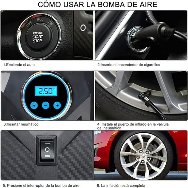Inflador Portátil Inteligente – Precisión y Rapidez