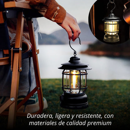 LAMPARA CAMPING LED RETRO RECARGABLE