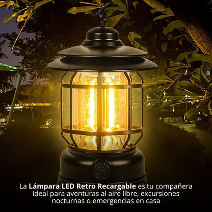 LAMPARA CAMPING LED RETRO RECARGABLE