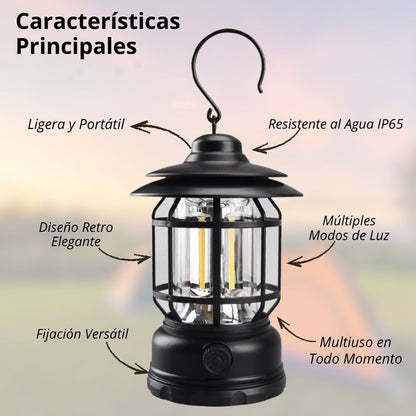 LAMPARA CAMPING LED RETRO RECARGABLE