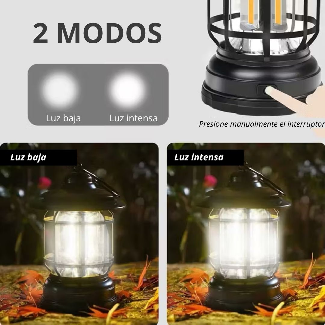 LAMPARA CAMPING LED RETRO RECARGABLE