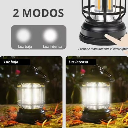 LAMPARA CAMPING LED RETRO RECARGABLE