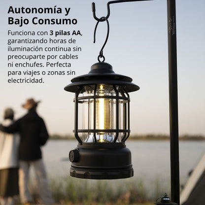 LAMPARA CAMPING LED RETRO RECARGABLE