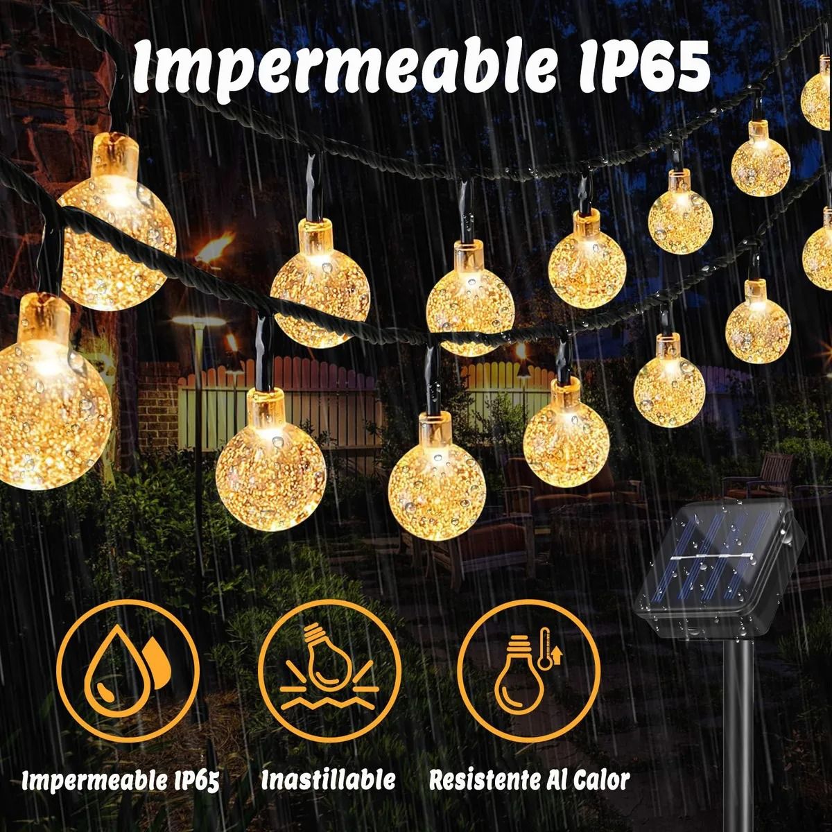 🎄 “Brillo Navideño sin Enchufes: Luces Solares 5M 20 LED”