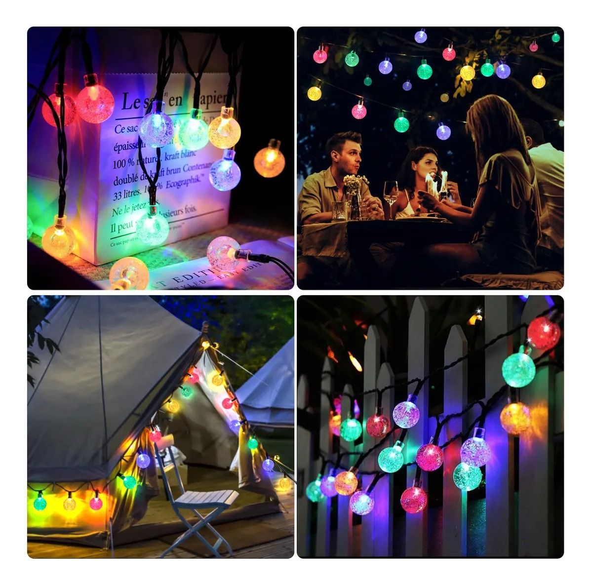 🎄 “Brillo Navideño sin Enchufes: Luces Solares 5M 20 LED”