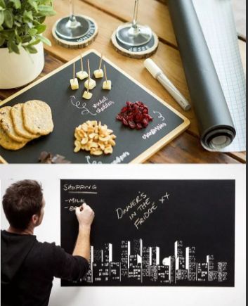 Pizarra Adhesiva + Tizas de Colores – ¡Convierte Cualquier Superficie en un Espacio Creativo!