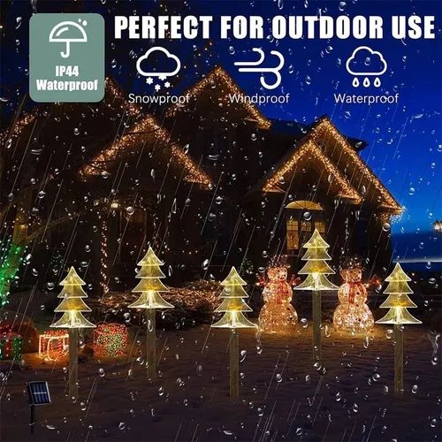 Kit Navideño Solar: 5 Pinos Luminosos para un Jardín Mágico 🎅✨