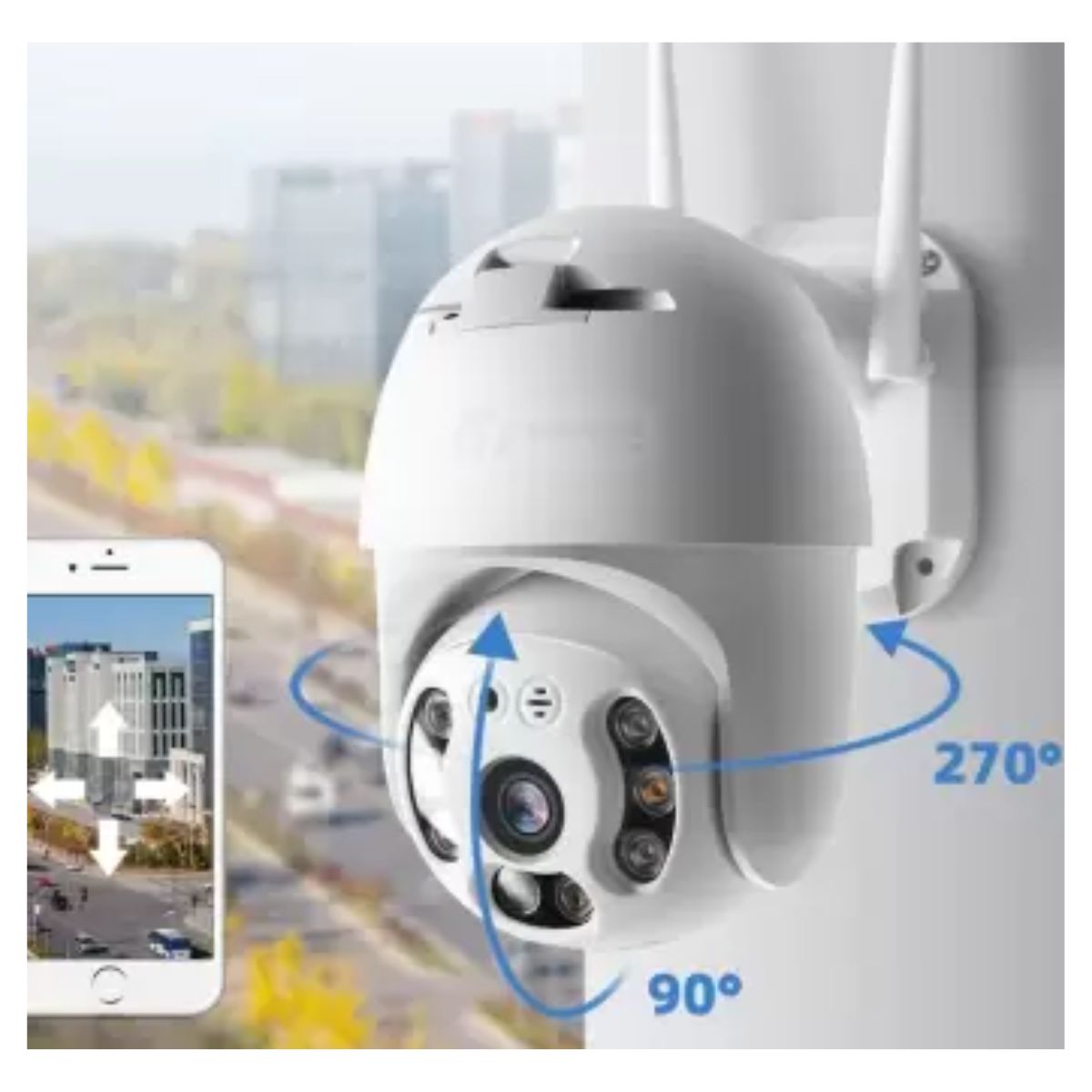 Cámara IP Robótica 1080P Exterior con WiFi, Grabación en la Nube y Audio 2 Vías