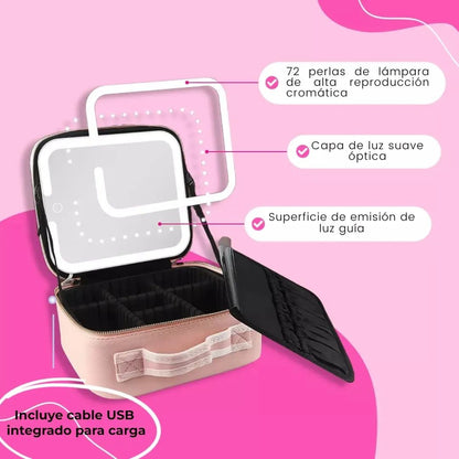 Luz Perfecta, Maquillaje Perfecto – Estuche Portátil con LED Integrado