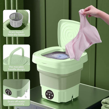 Tu Aliada de Viajes y Hogar: Mini Lavadora Plegable 9L