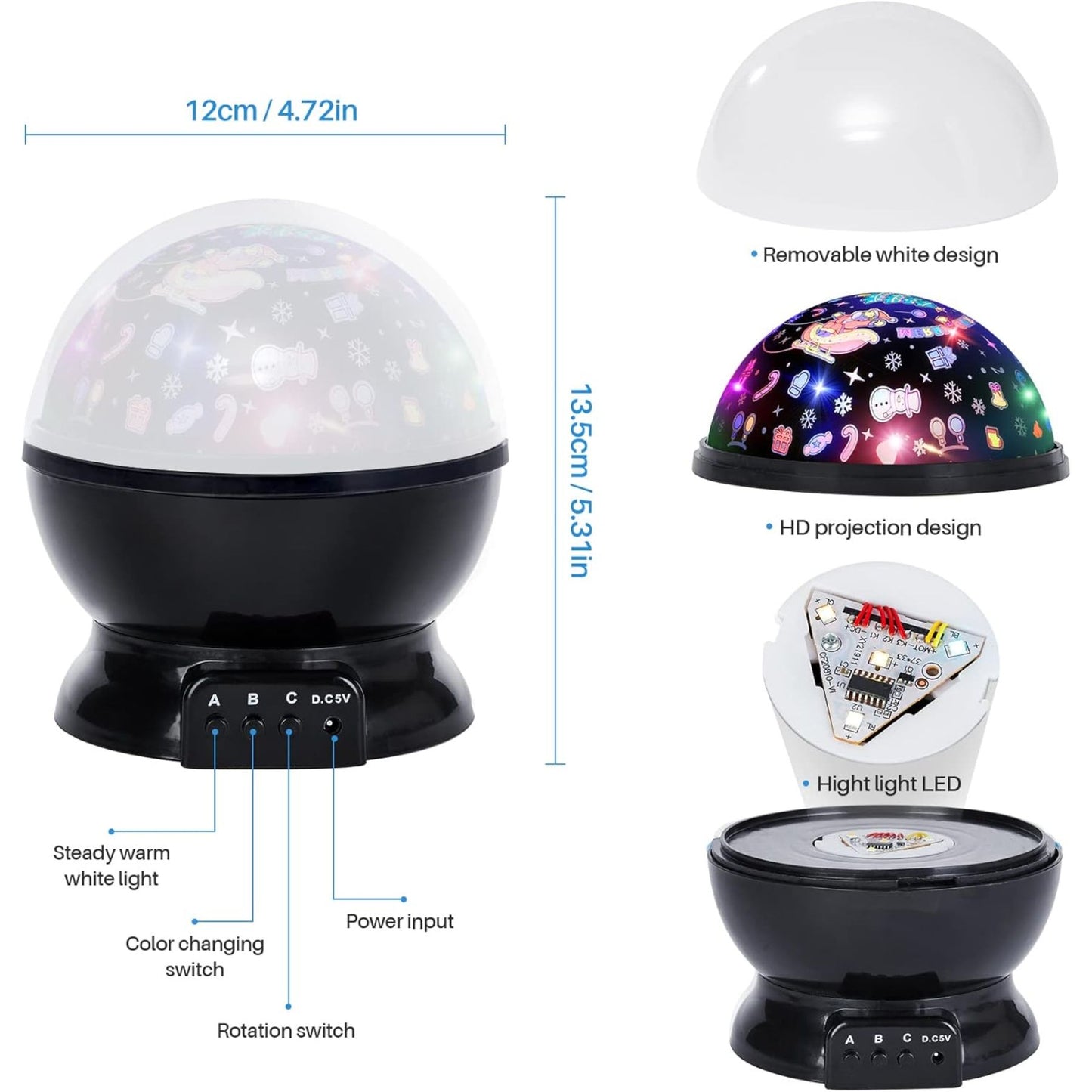 Proyector Navideño USB – Convierte Cada Noche en una Fiesta de Luces